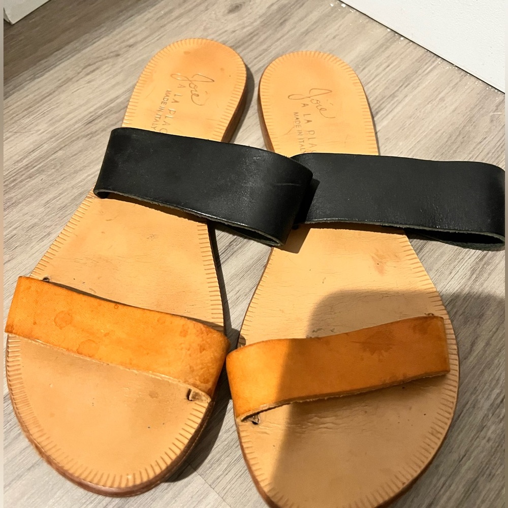 JOIE A La Plage Sable Two Band Sandals (Made in Italy, Sz 37 1/2)